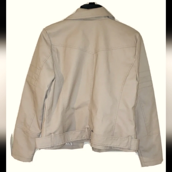 Baccini Womens Polyurethane Leather Jacket Moto Biker Full-Zip Size:M Color mush - Picture 4 of 11